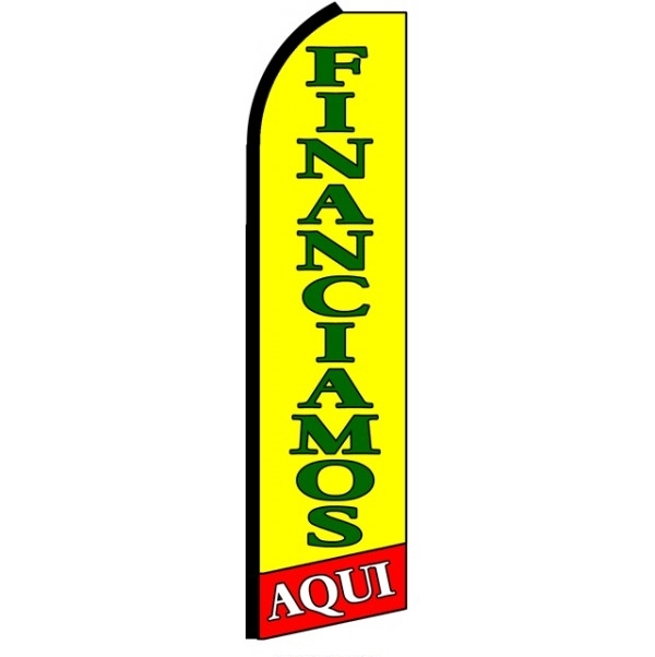 Financiamos Aqui Yellow Feather Flag 3' x 11.5'