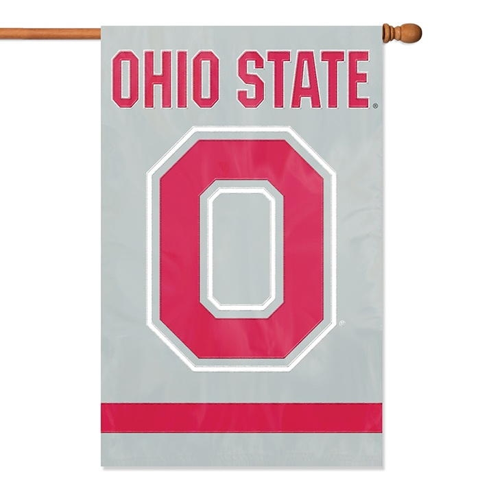 Ohio State Buckeyes "O" Applique Banner Flag 44" x 28"