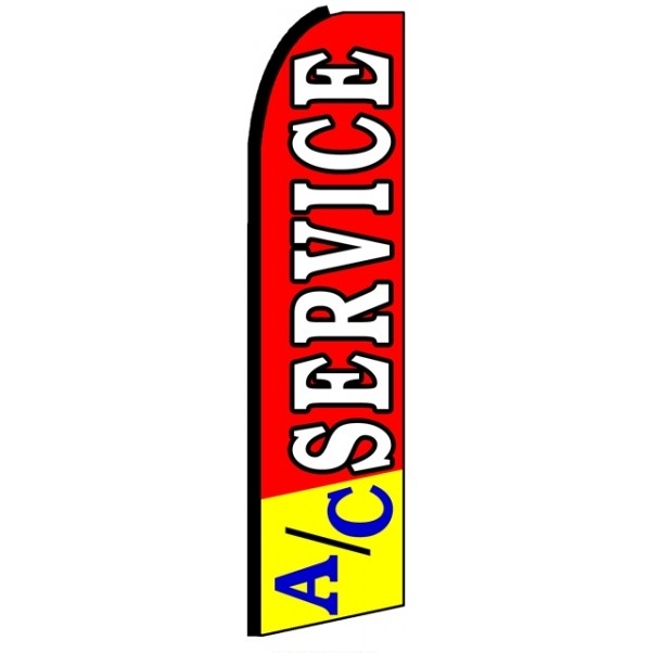 AC Service Red Feather Flag 2.5' x 11'