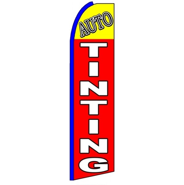 Auto Tinting (Blue Sleeve) Feather Flag 2.5' x 11'