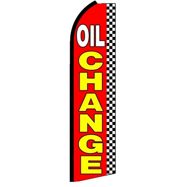 Oil Change Black Checkers Feather Flag 3' x 11.5' & more garden flags