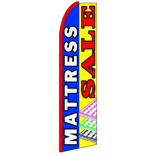 Mattress Sale Multicolor Feather Flag 3\' x 11.5\'