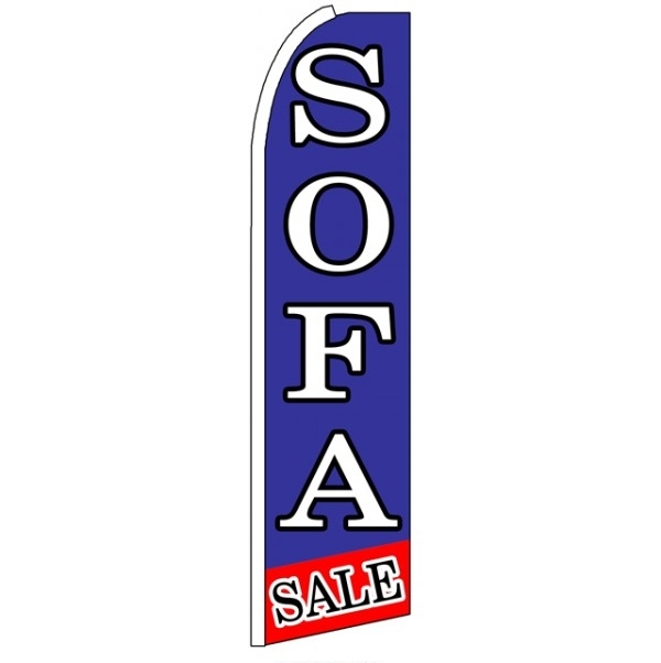 Sofa Sale (Blue & Red) Feather Flag 3\' x 11.5\'