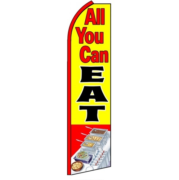 All You Can Eat Feather Flag 2.5' x 11'