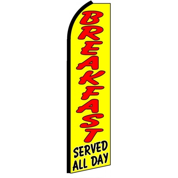 Breakfast Served Feather Flag 3' x 11.5'