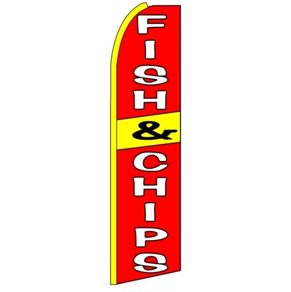 Fish & Chips Feather Flag 3' x 11.5'