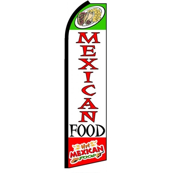 Mexican Food Feather Flag 3\' x 11.5\'