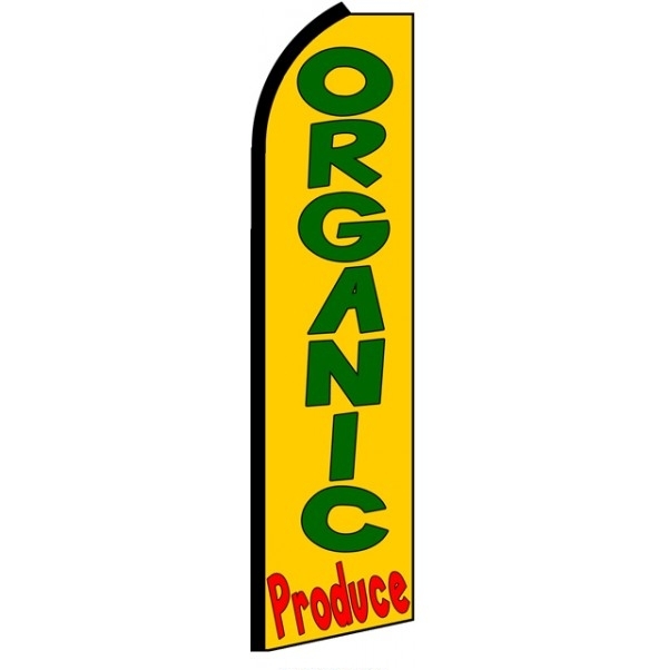 Organic Produce Feather Flag 3\' x 11.5\'