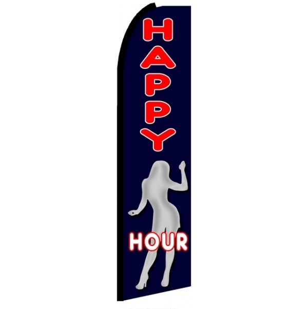 Happy Hour Feather Flag 3' x 11.5' & more garden flags at