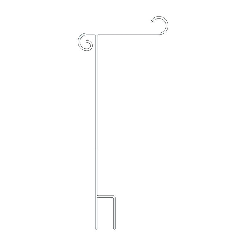 Deluxe White Garden Flag Holder 17"x44"