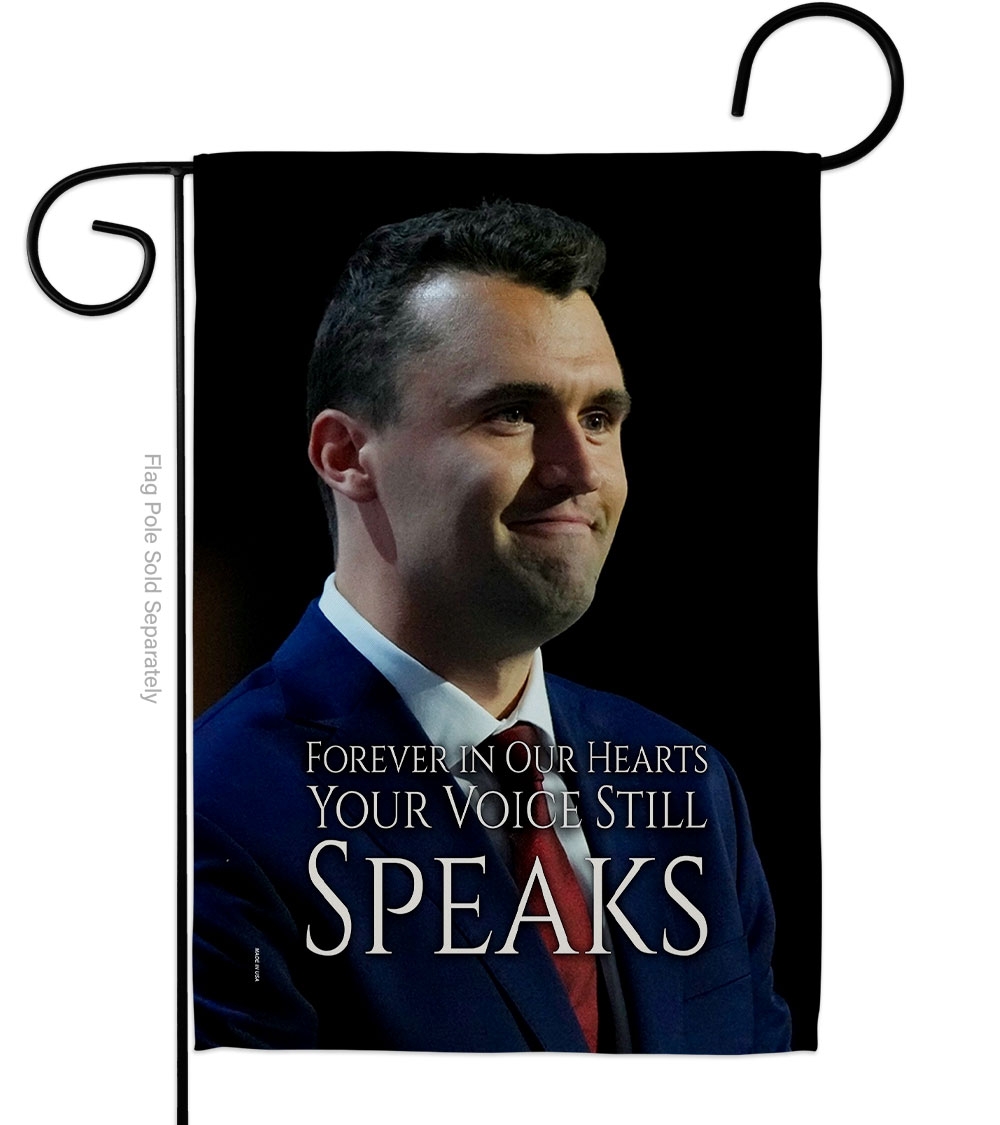 Charlie Kirk Forever In Our Hearts Garden Flag