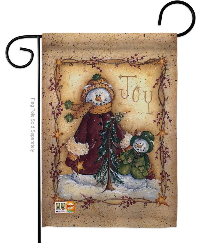 Christmas Joy Snowman Decorative Garden Flag