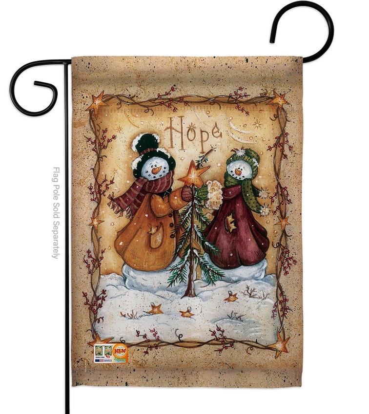 Christmas Hope Snowman Garden Flag