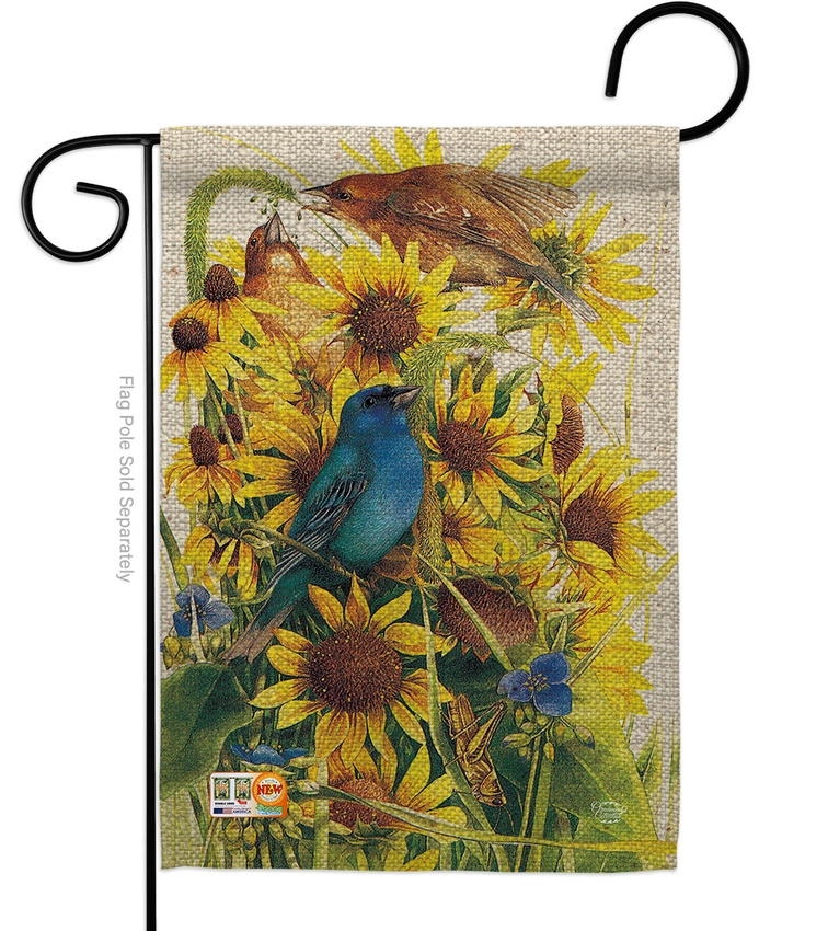 Spring Sunflower & Birds Garden Flag