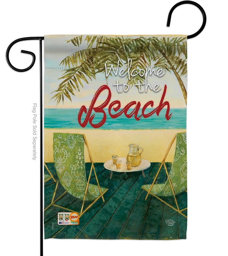 Welcome To The Beach Decorative Garden Flag