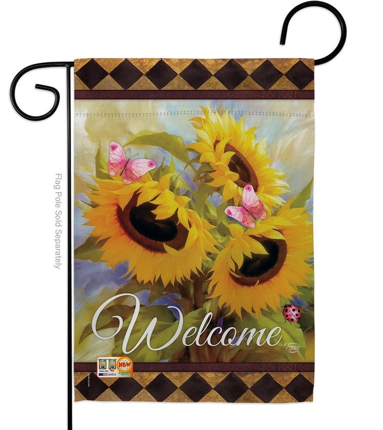 Welcome Sunflower Spring Garden Flag