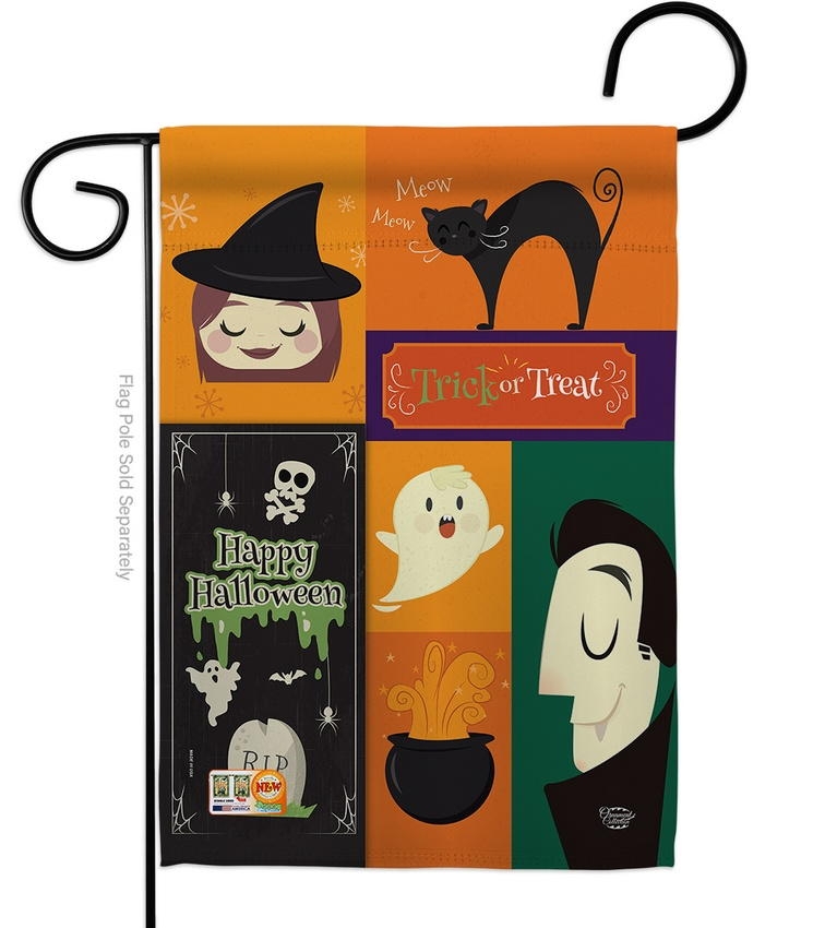 Halloween Trick Or Treat Garden Flag