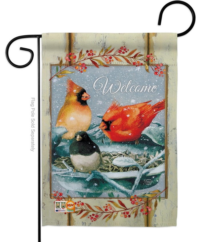 Winter Fun Birdies Garden Flag