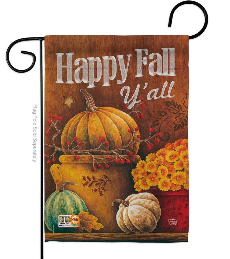 Happy Fall Y\'ll Pumpkins Garden Flag