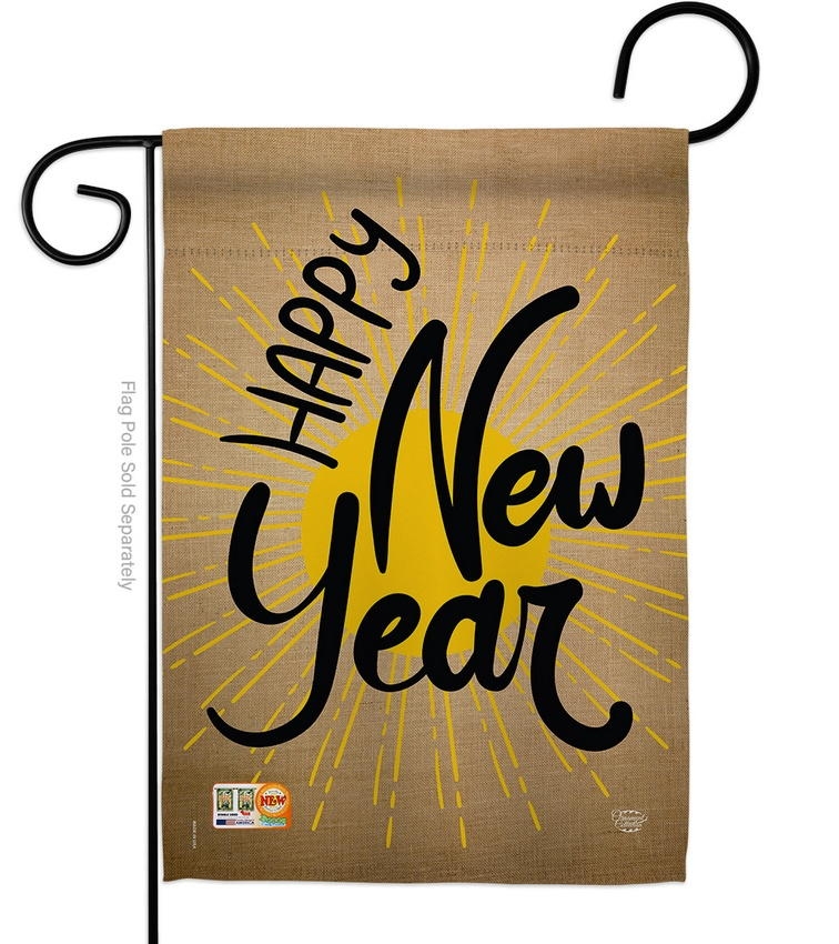 Happy New Year Decorative Garden Flag