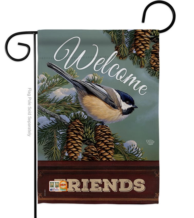 Welcome Chickadee Garden Flag