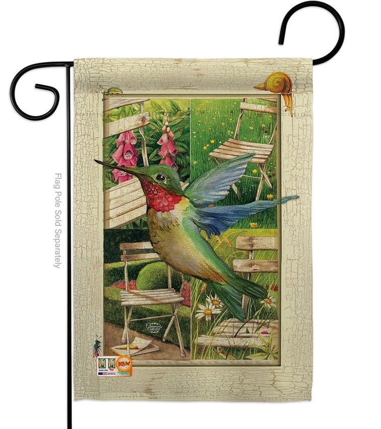 Hummingbird Garden Garden Flag