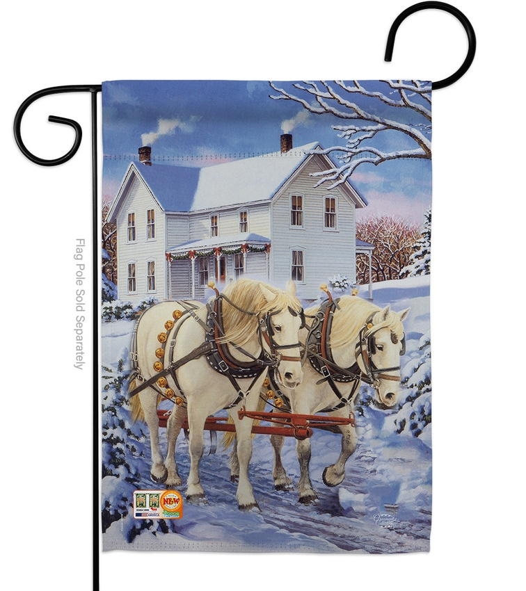 Winter Horses Decorative Garden Flag