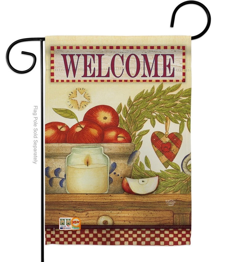 Welcome Warm Apples Garden Flag