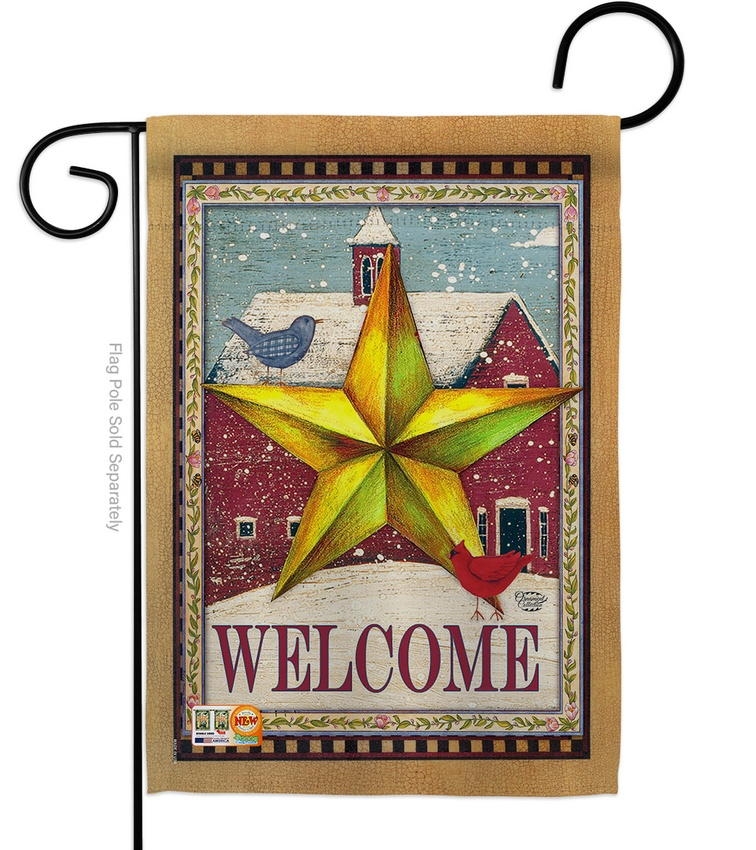 Welcome Winter Farm Garden Flag