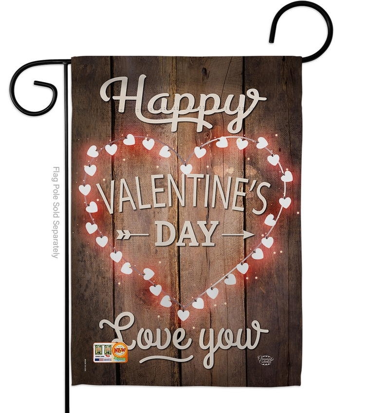 Happy Valentine\'s Day Decorative Garden Flag