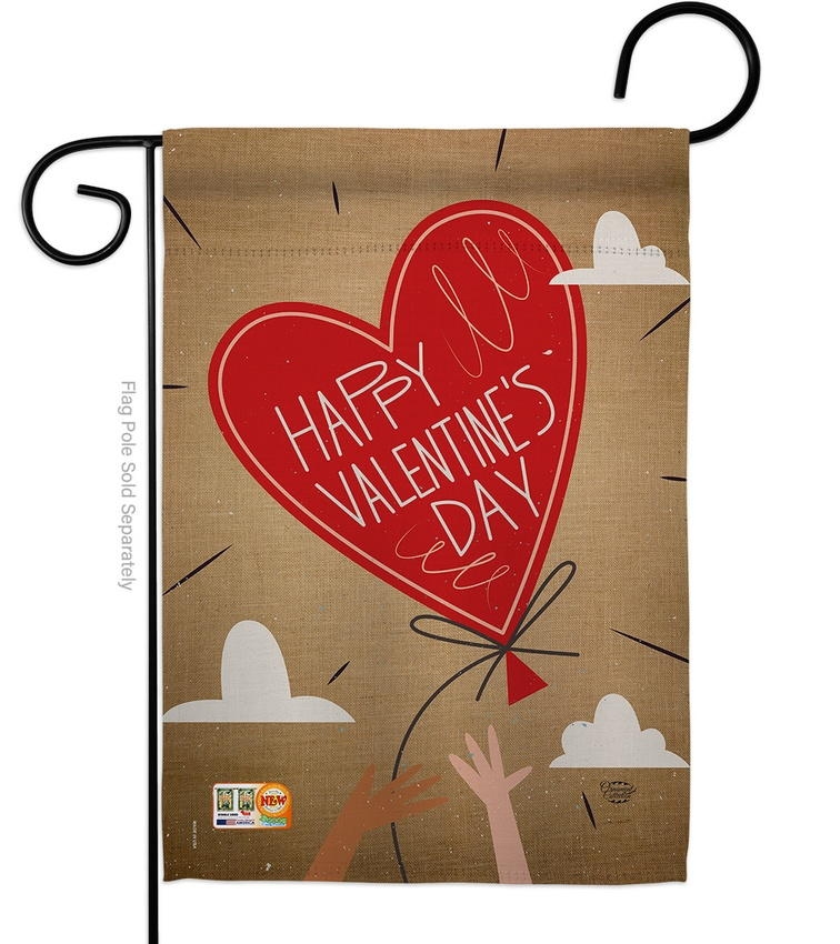 Sweet Valentine's Day Balloon Garden Flag