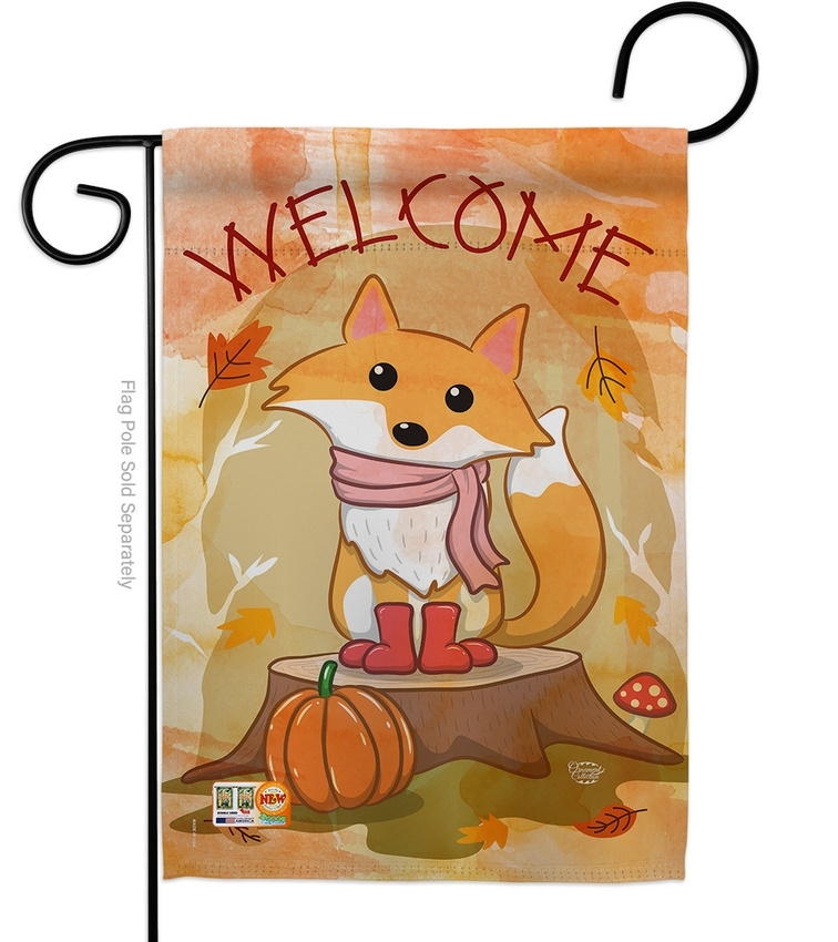 Welcome Fall Foxy Garden Flag