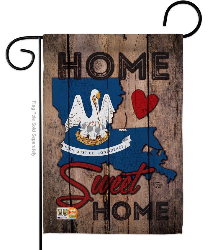 State Louisiana Home Sweet Garden Flag