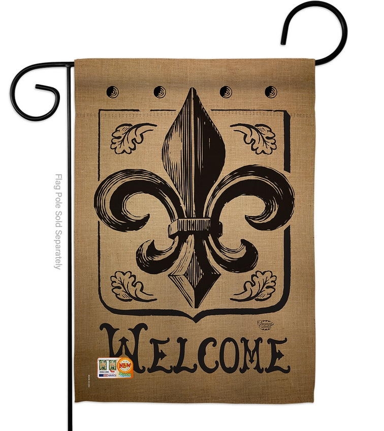 Welcome Fleur De Lys Garden Flag