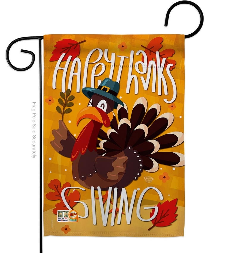 Happy Thanks Giving Turkey Garden Flag