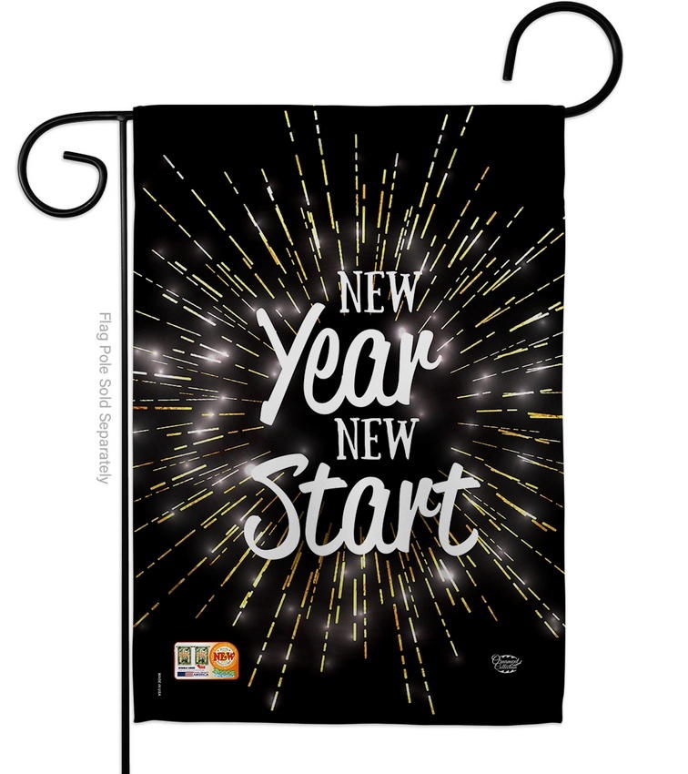 New Year Start Garden Flag