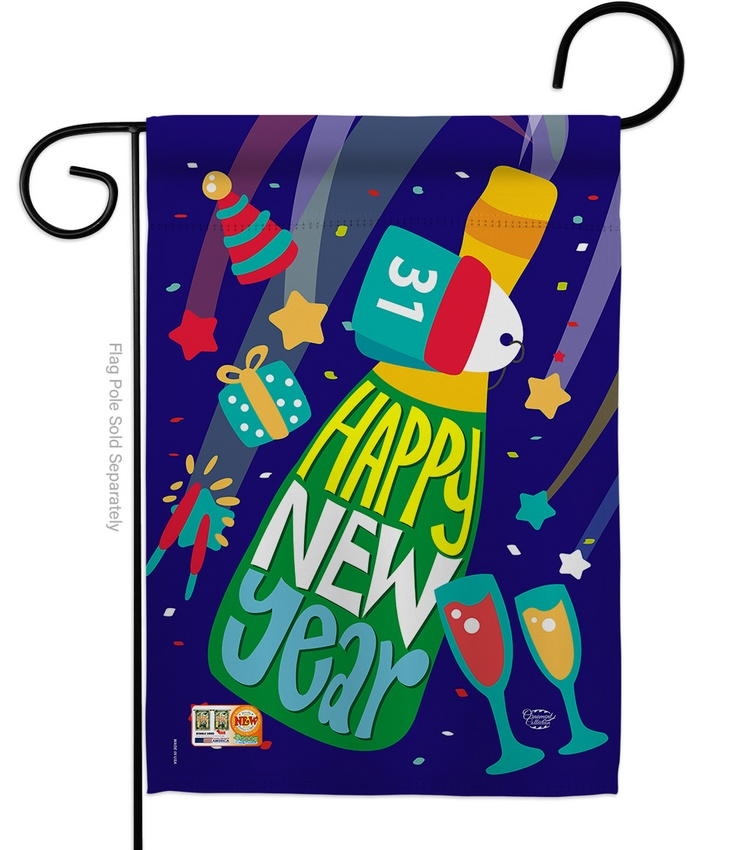 Celebrating New Year Garden Flag