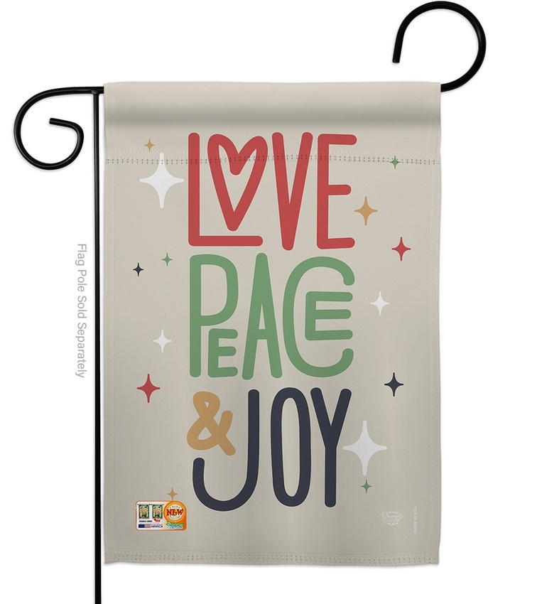 Love Peace & Joy Garden Flag