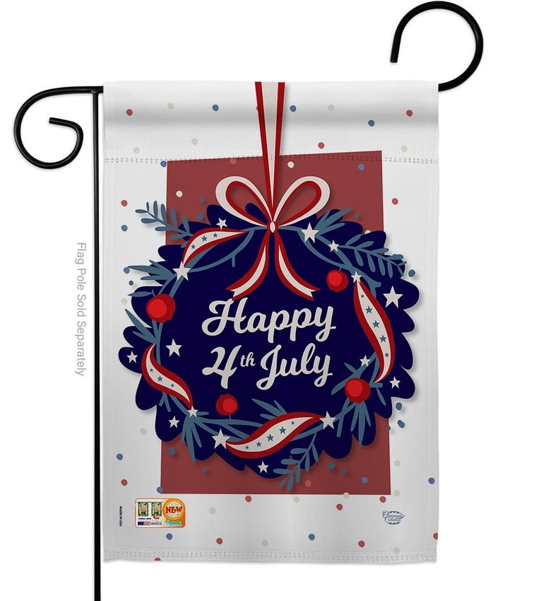 Happy 4th Of July Decorative Garden Flag