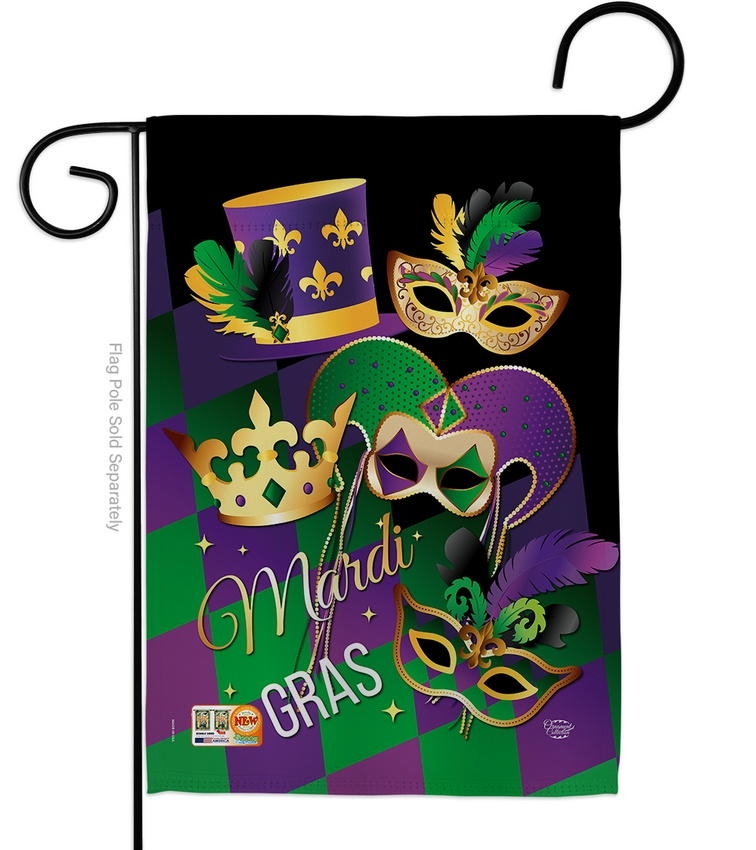 Mardi Gras Decorative Garden Flag