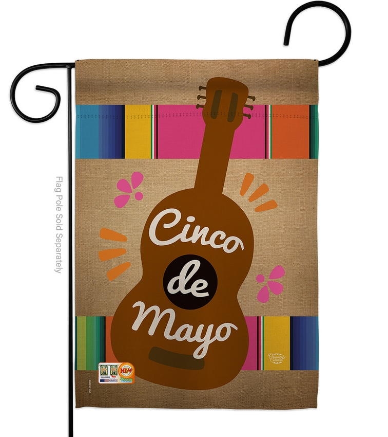 Celebrate Guitarron Cinco de Mayo Garden Flag