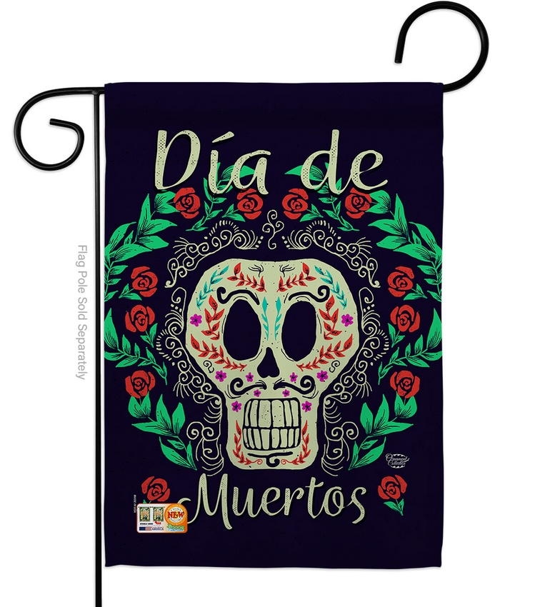 Dia De Muertos Skeleton Garden Flag