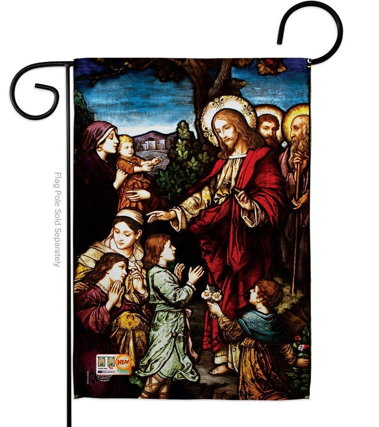 Jesus Blessing The Children Garden Flag