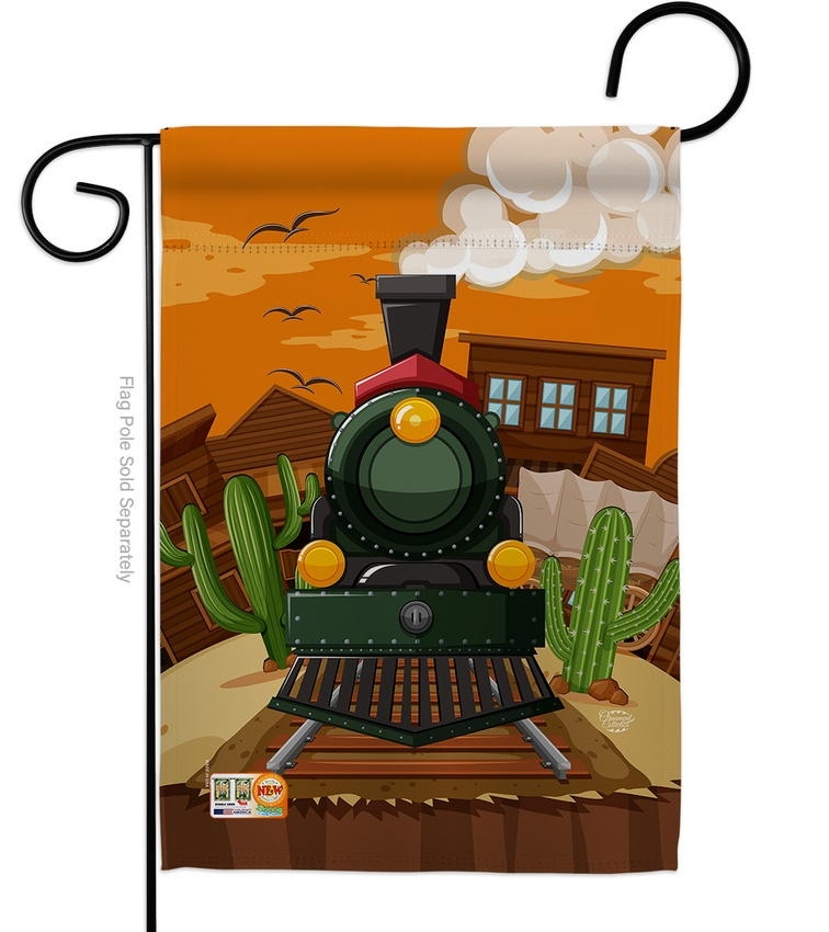 Wild West Train Garden Flag