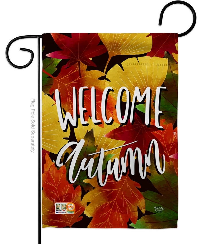 Welcome Autumn Leaves Garden Flag