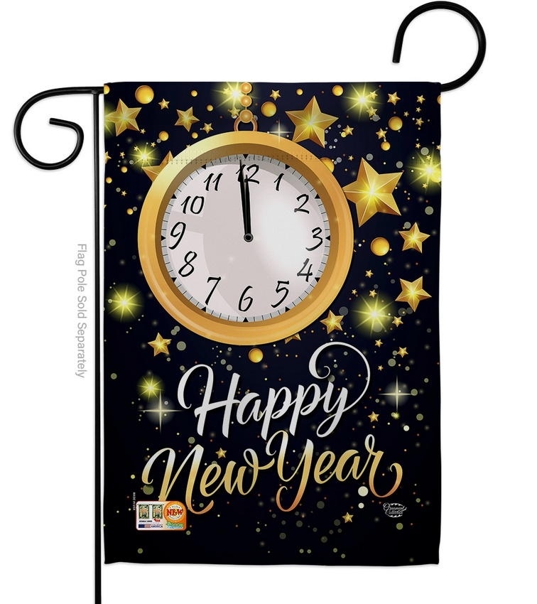 New Year Countdown Garden Flag