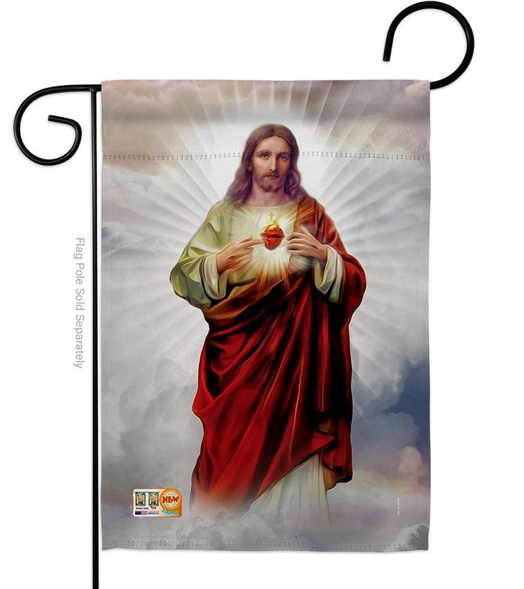 Sacred Heart Of Jesus Garden Flag
