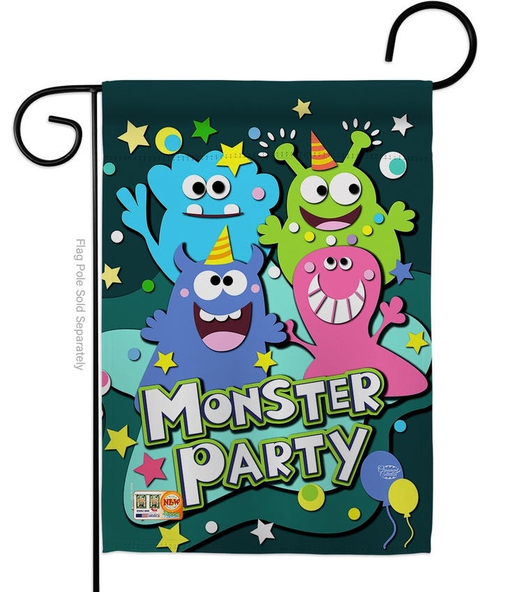 Monster Party Garden Flag