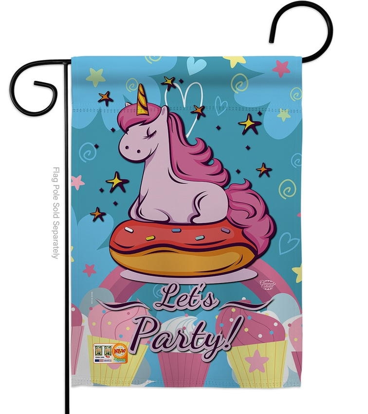 Unicorn Party Garden Flag