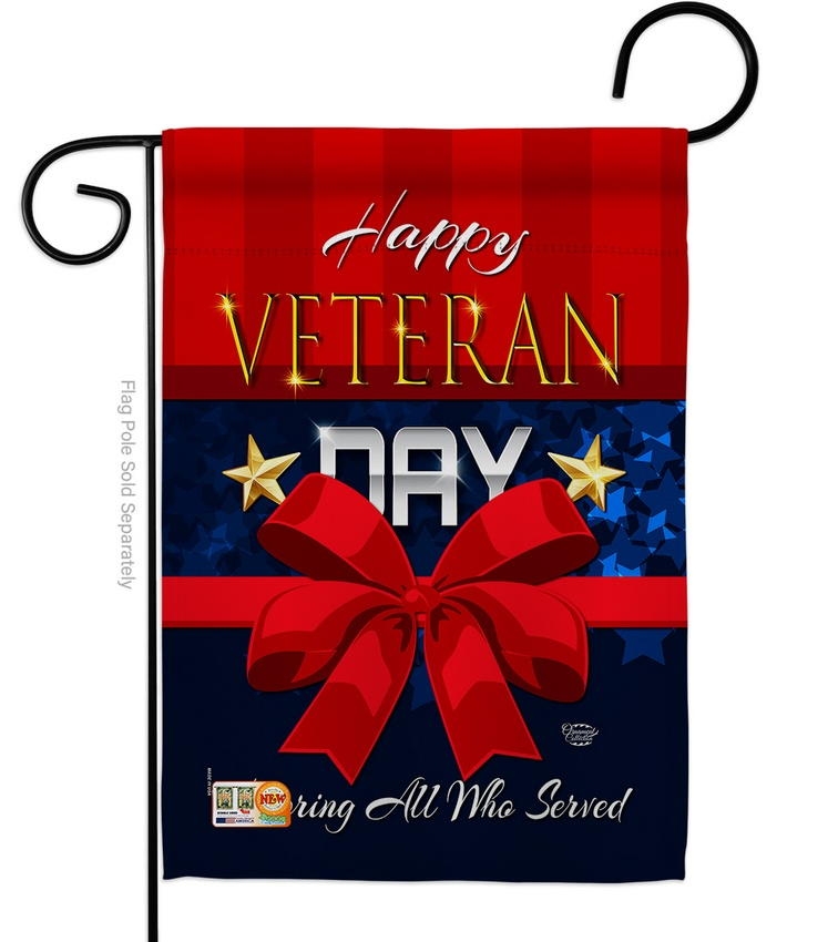 Happy Veteran Day Decorative Garden Flag